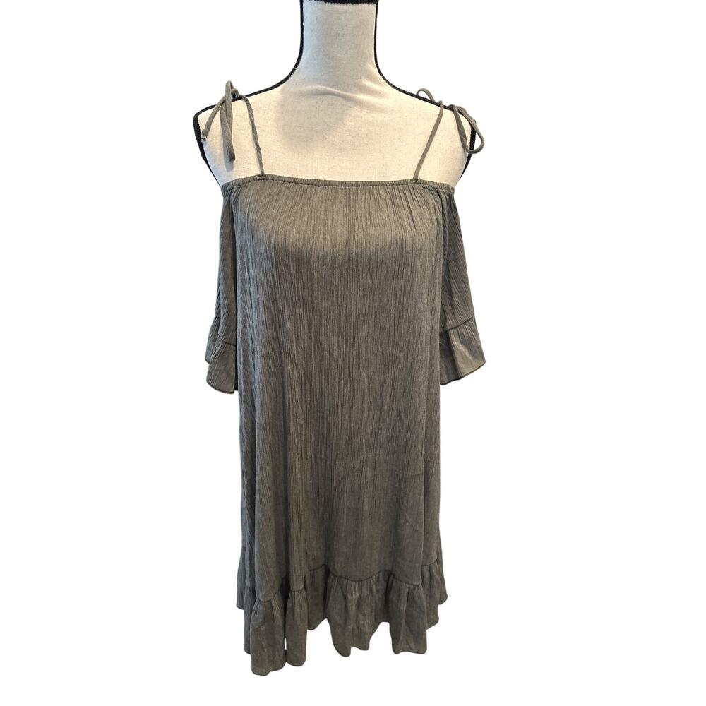 Women’s Kye Mi Olive Cold Shoulder Dress. Size Small